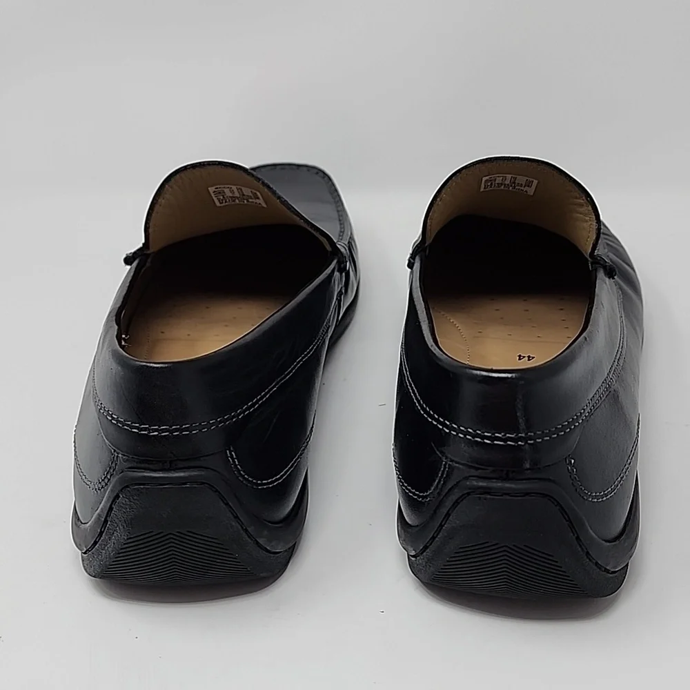 Ecco Black Leather Men's Moccasins Loafers Size 10